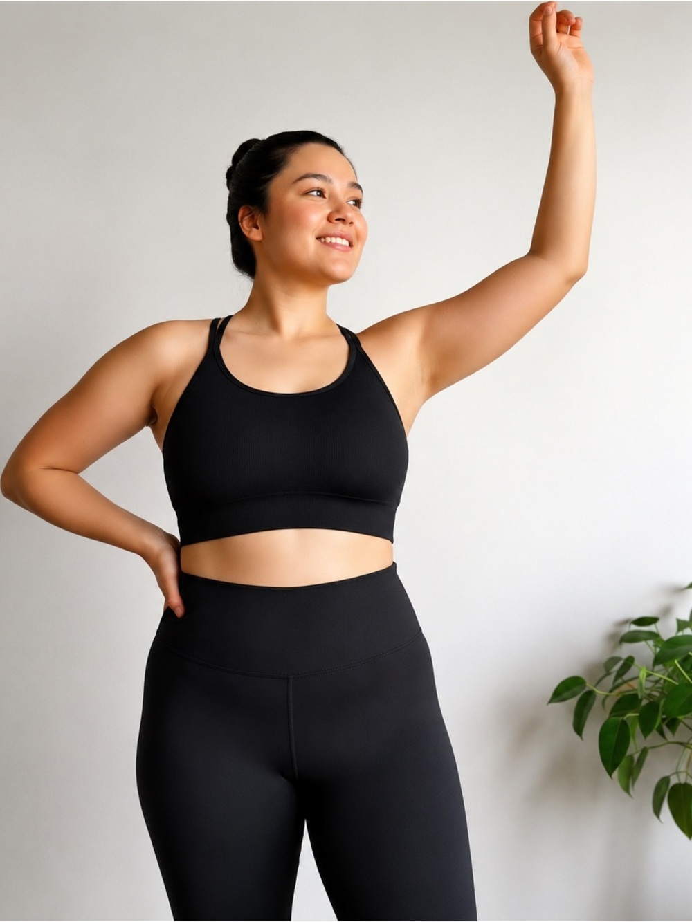 NWT PINK Victoria's Secret Ribbed Strappy Sports Bra XL Black